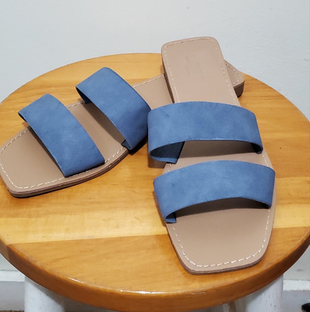 LOFT Sandals Blue Faux leather Slide